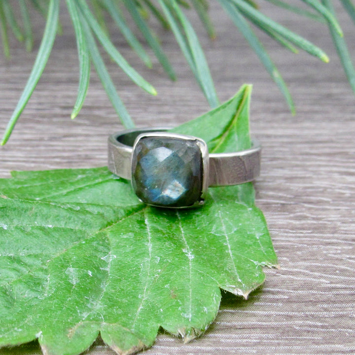 Square Labradorite Ring