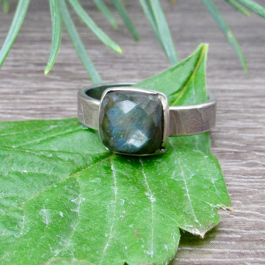Square Labradorite Ring