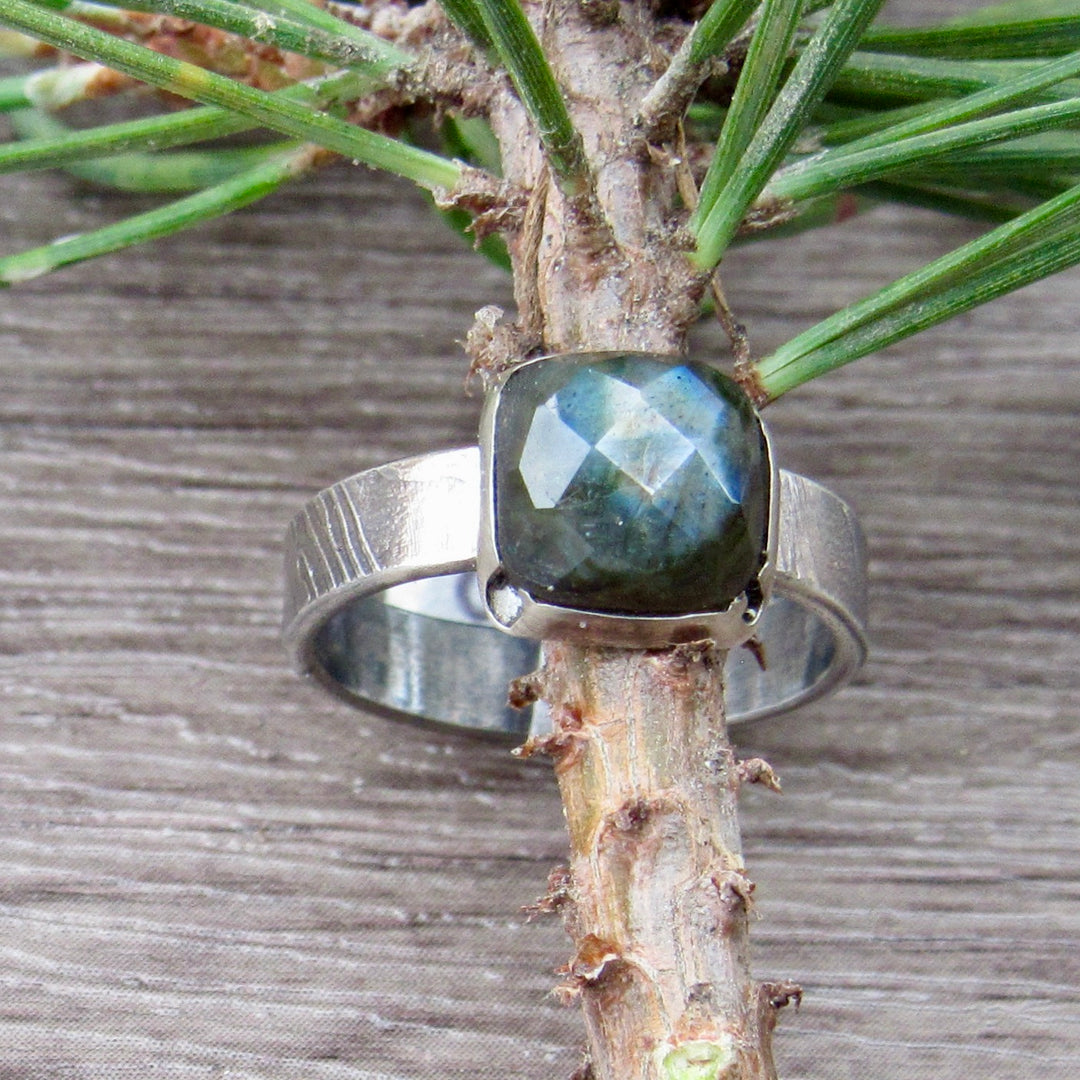 Square Labradorite Ring