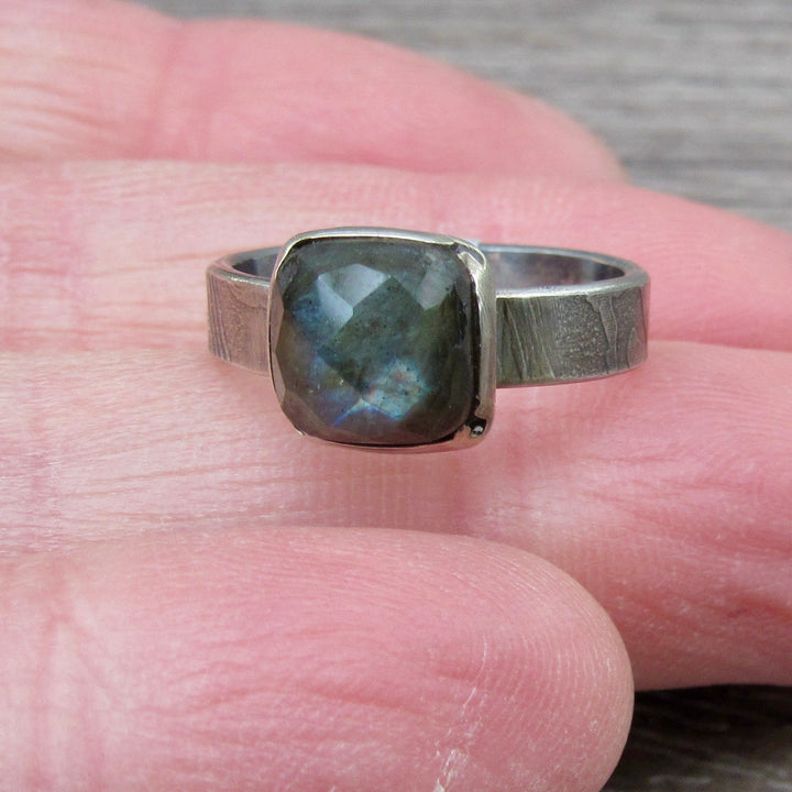 Square Labradorite Ring