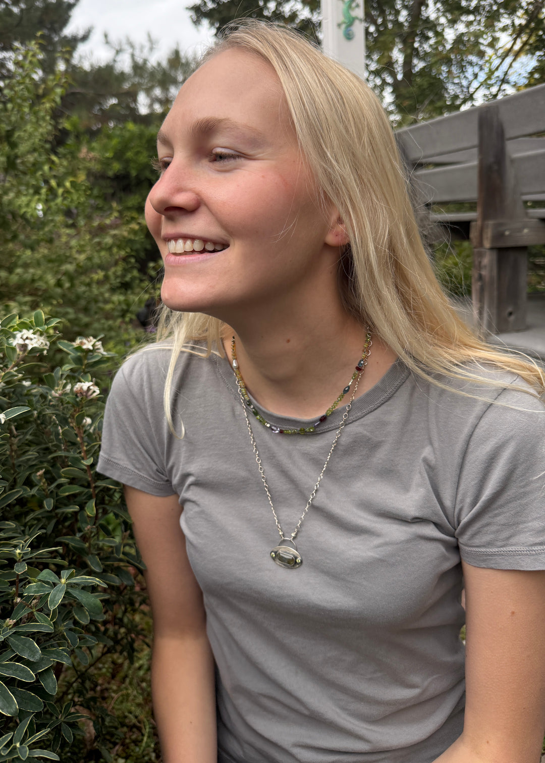 Labradorite Saucer Necklace