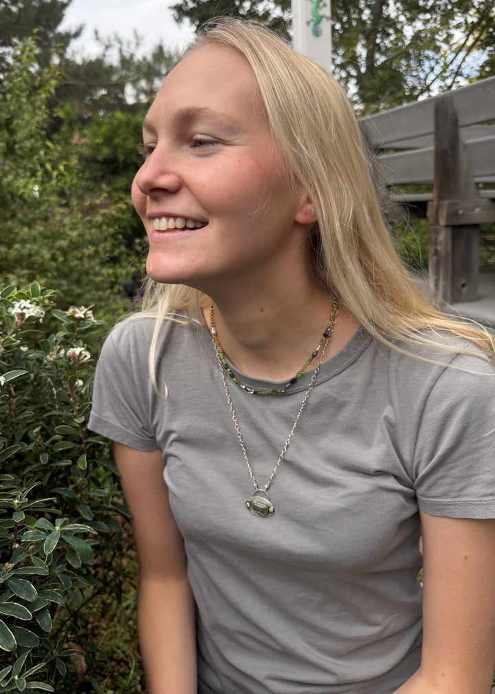 Labradorite Saucer Necklace