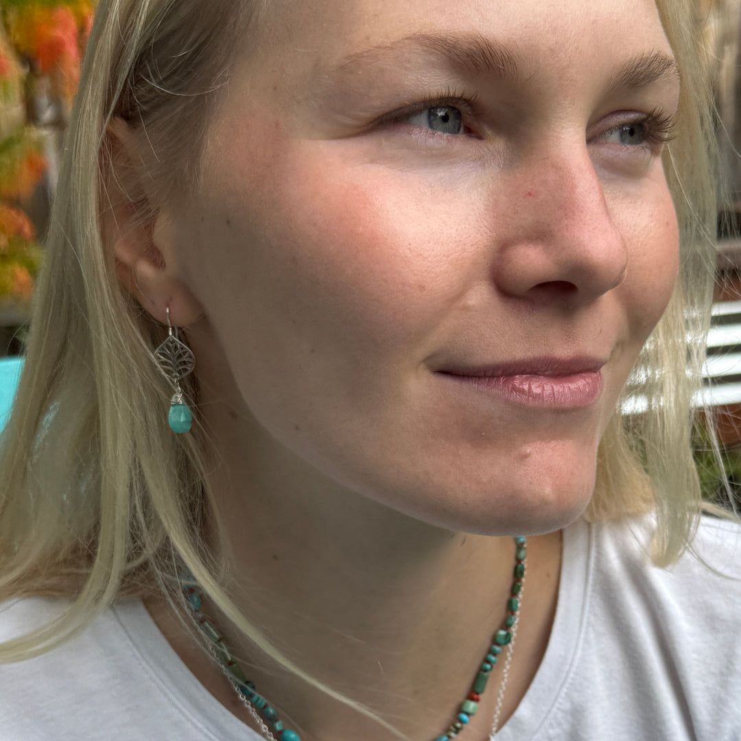 Turquoise Tree Earrings