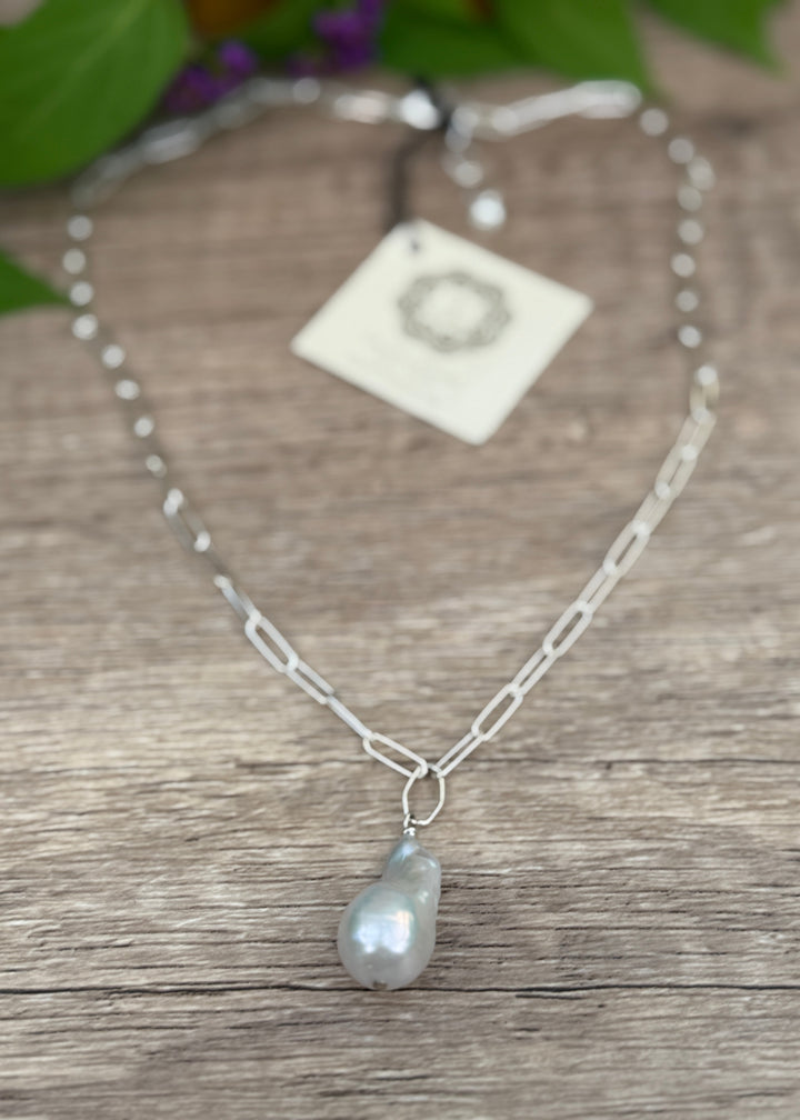 Paperclip Gemstone Necklace