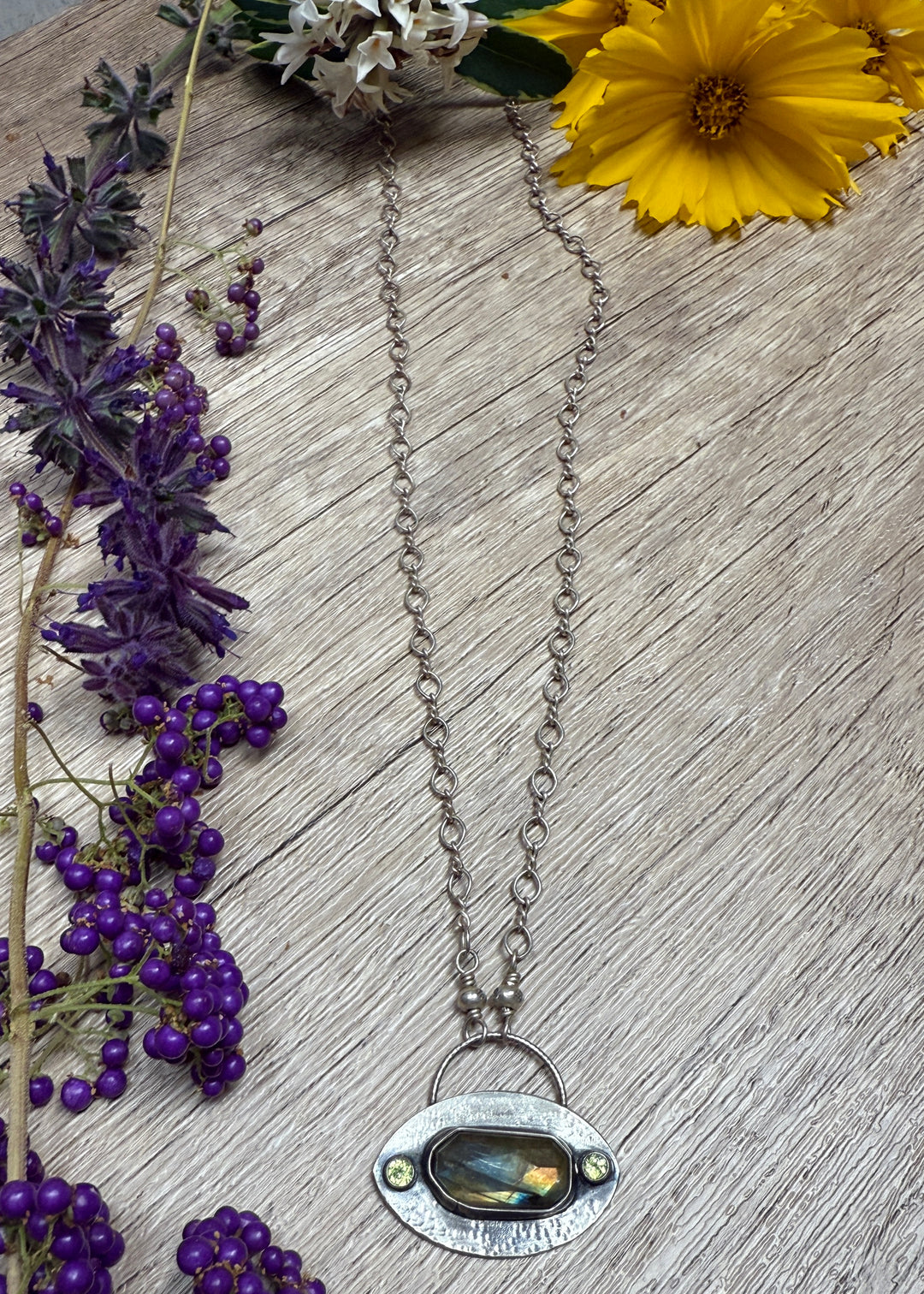 Labradorite Saucer Necklace