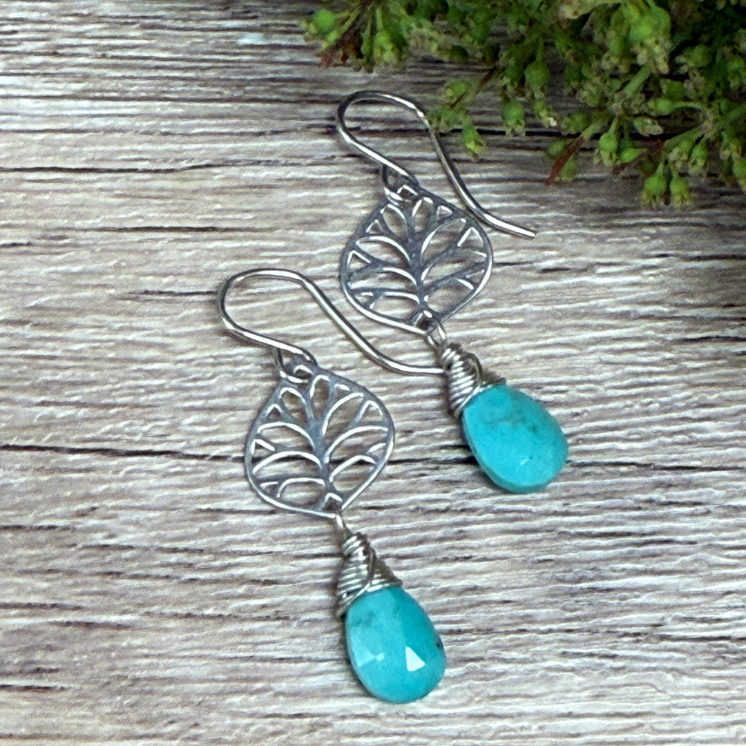 Turquoise Tree Earrings