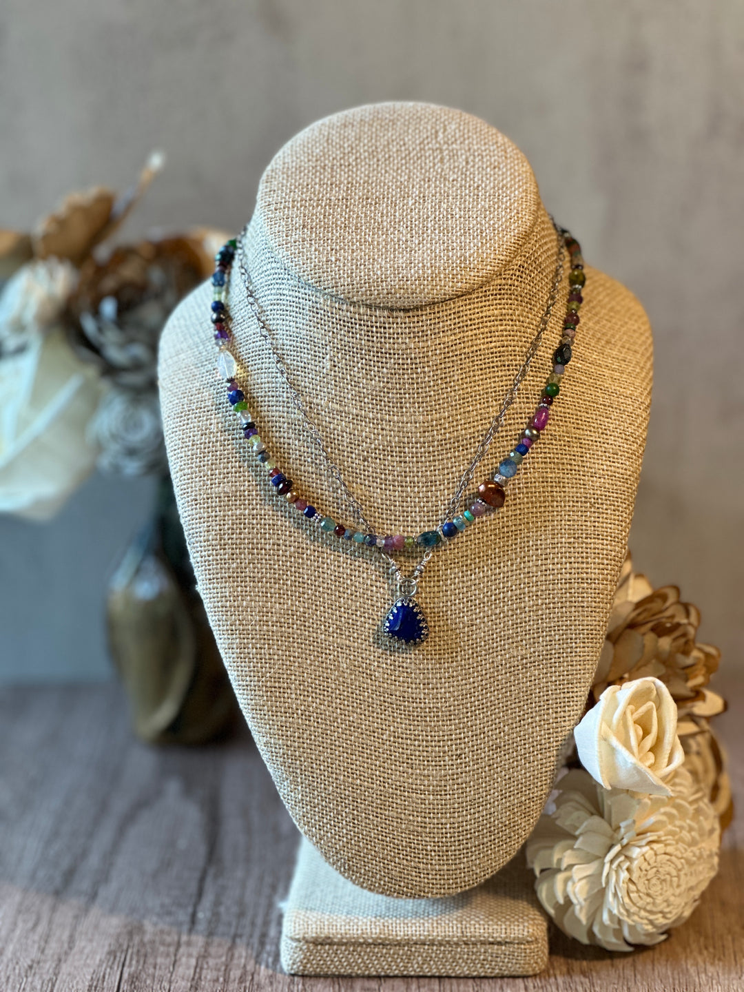 Lapis Crown Necklace