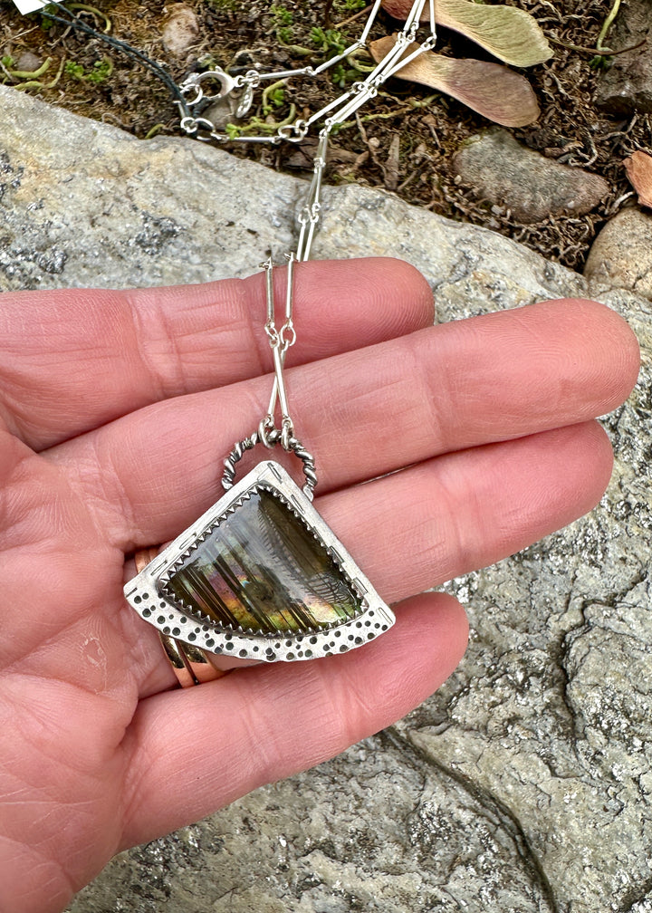 Labradorite Fan Necklace