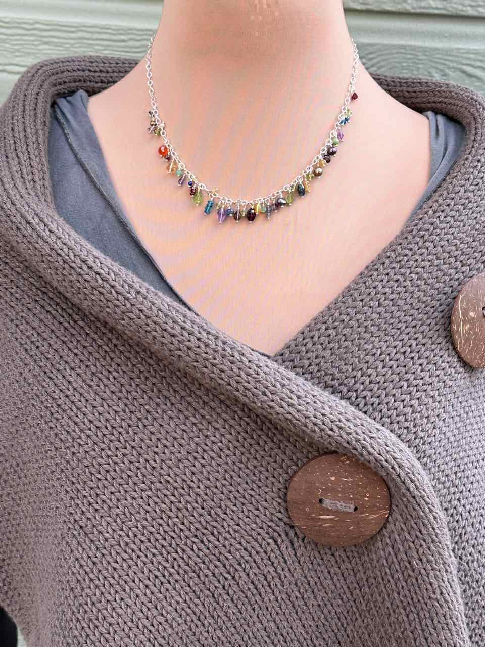 Gemstone Fringe Necklace