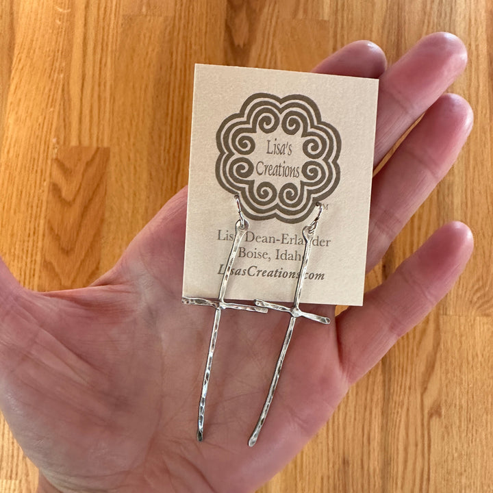Rustic Cross Earrings in Multiple Sizes