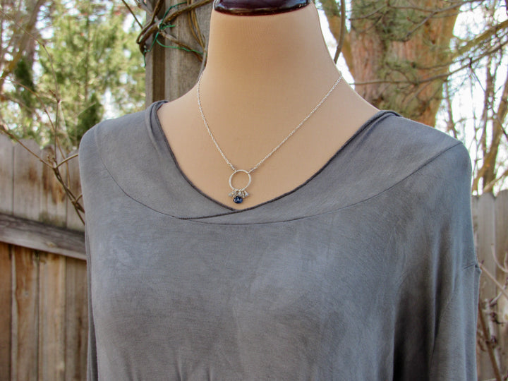 Gemstone Circle Fringe Necklace