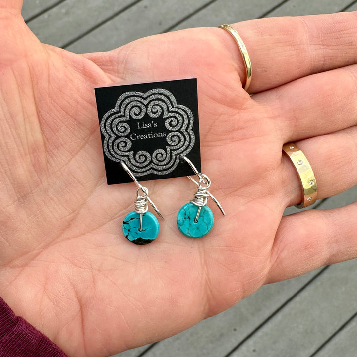 Wrapped Disc Earrings