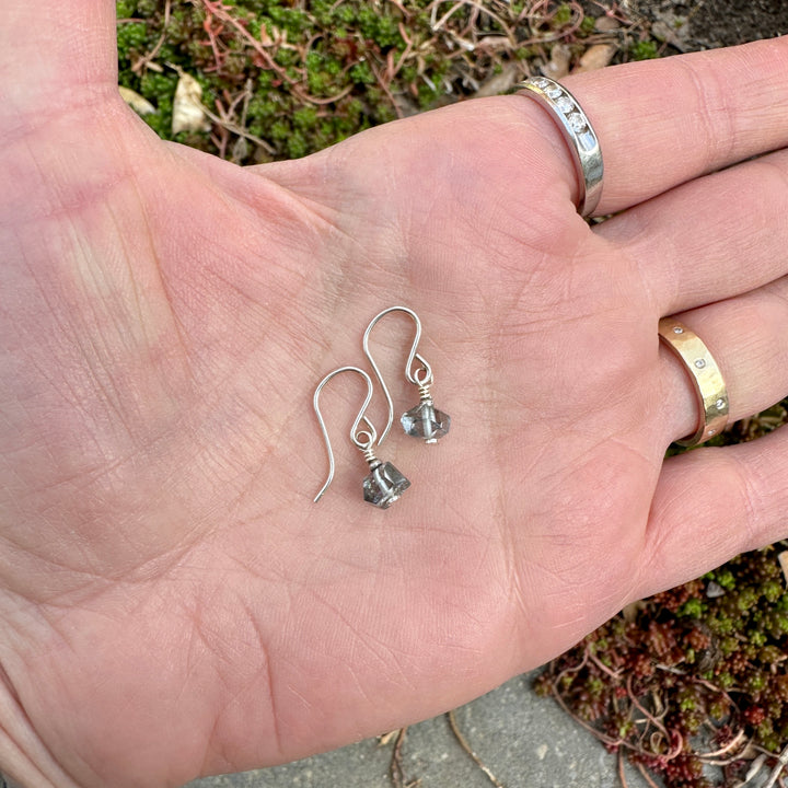 Tiny Stone Nugget Earrings