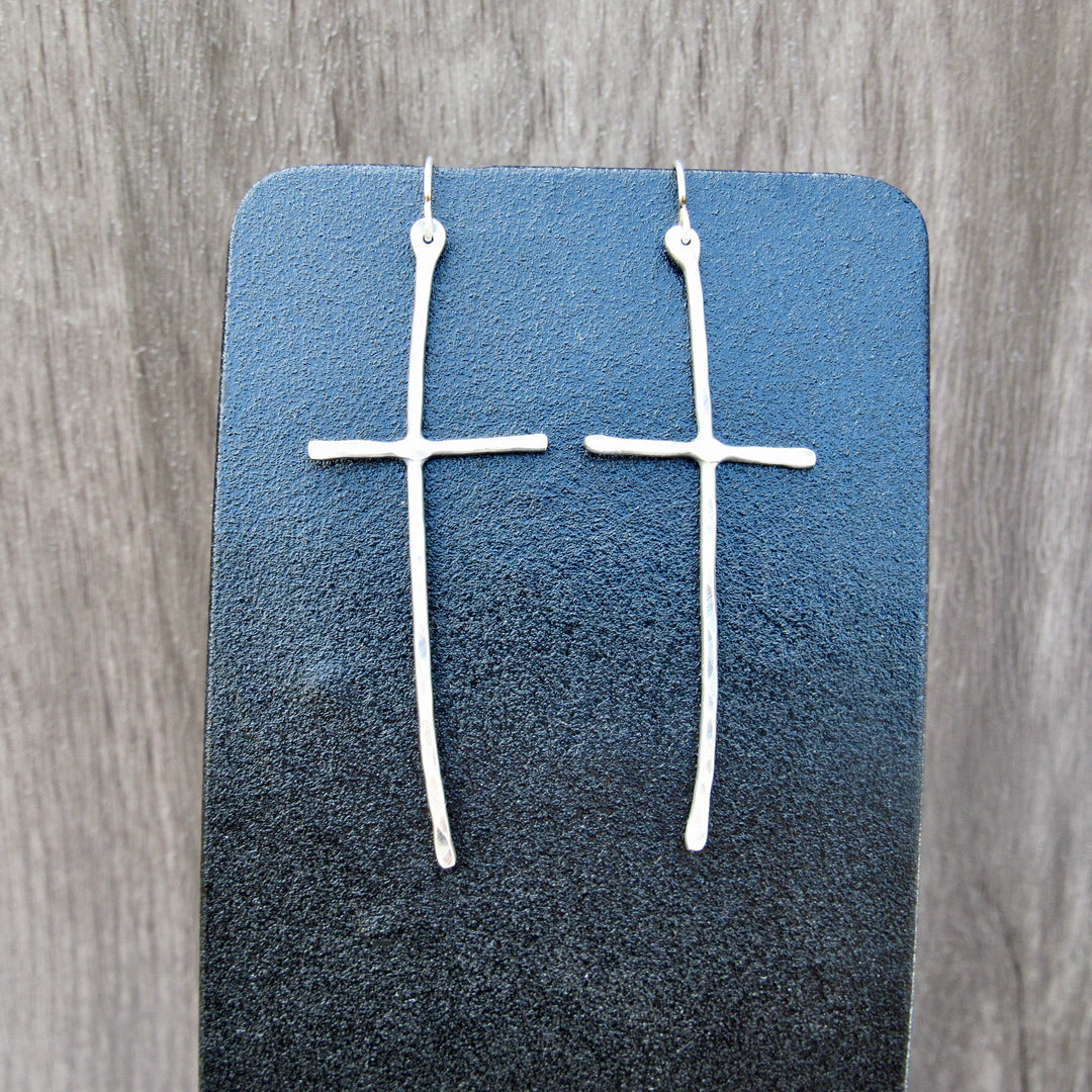 Rustic Cross Earrings in Multiple Sizes