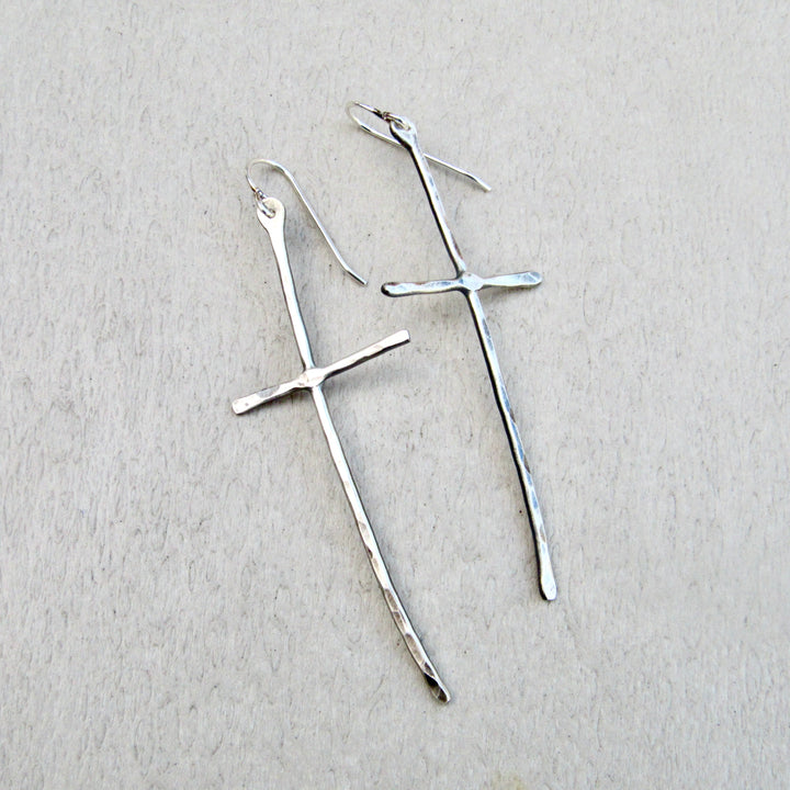 Rustic Cross Earrings in Multiple Sizes