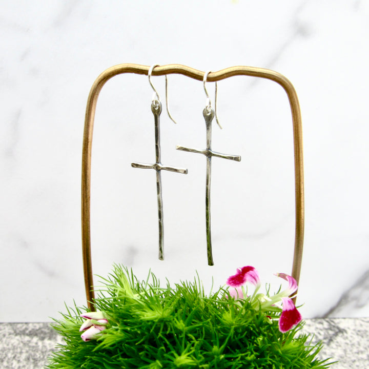 Rustic Cross Earrings in Multiple Sizes