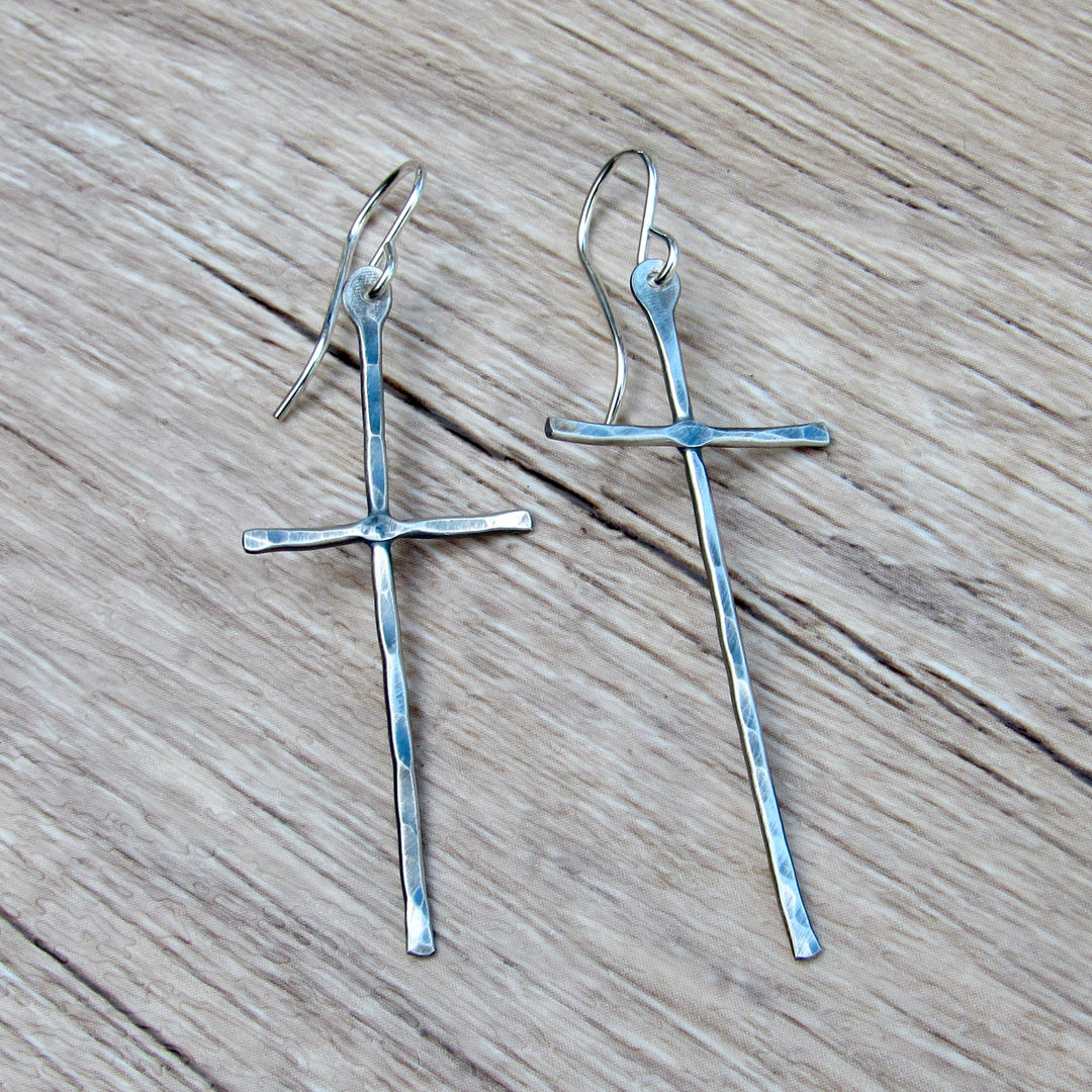 Rustic Cross Earrings in Multiple Sizes