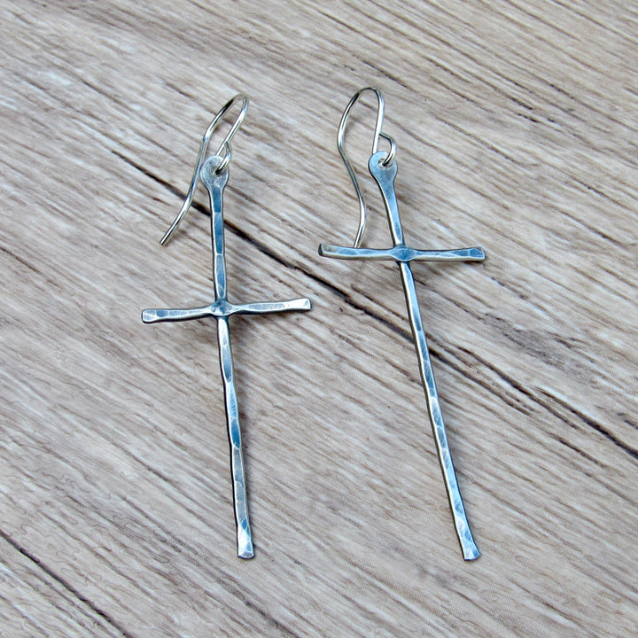 Rustic Cross Earrings in Multiple Sizes