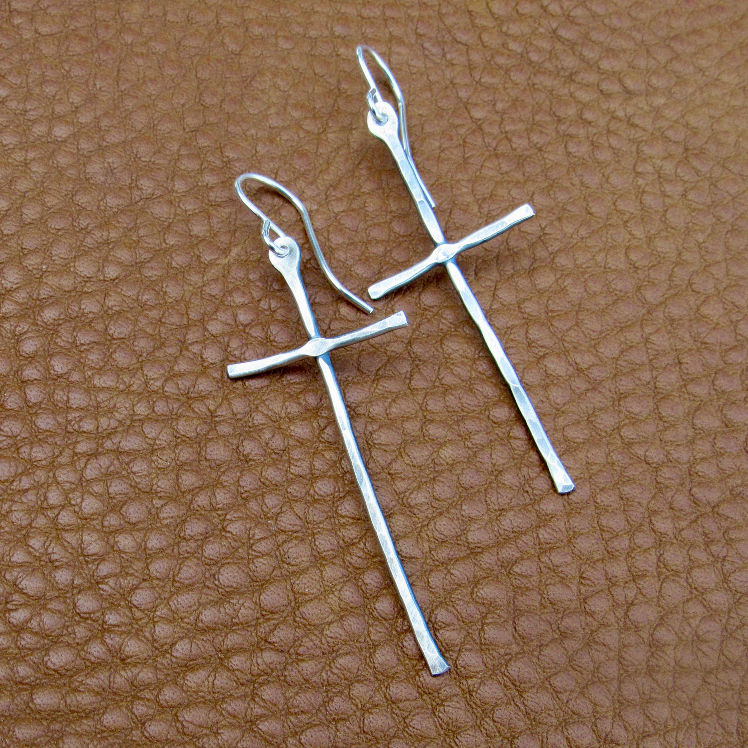 Rustic Cross Earrings in Multiple Sizes