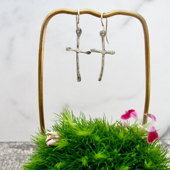 Rustic Cross Earrings in Multiple Sizes
