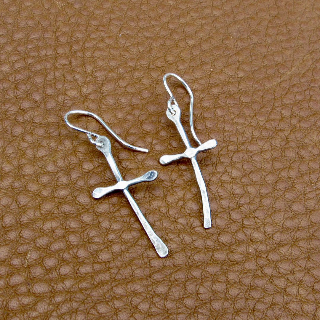 Rustic Cross Earrings in Multiple Sizes