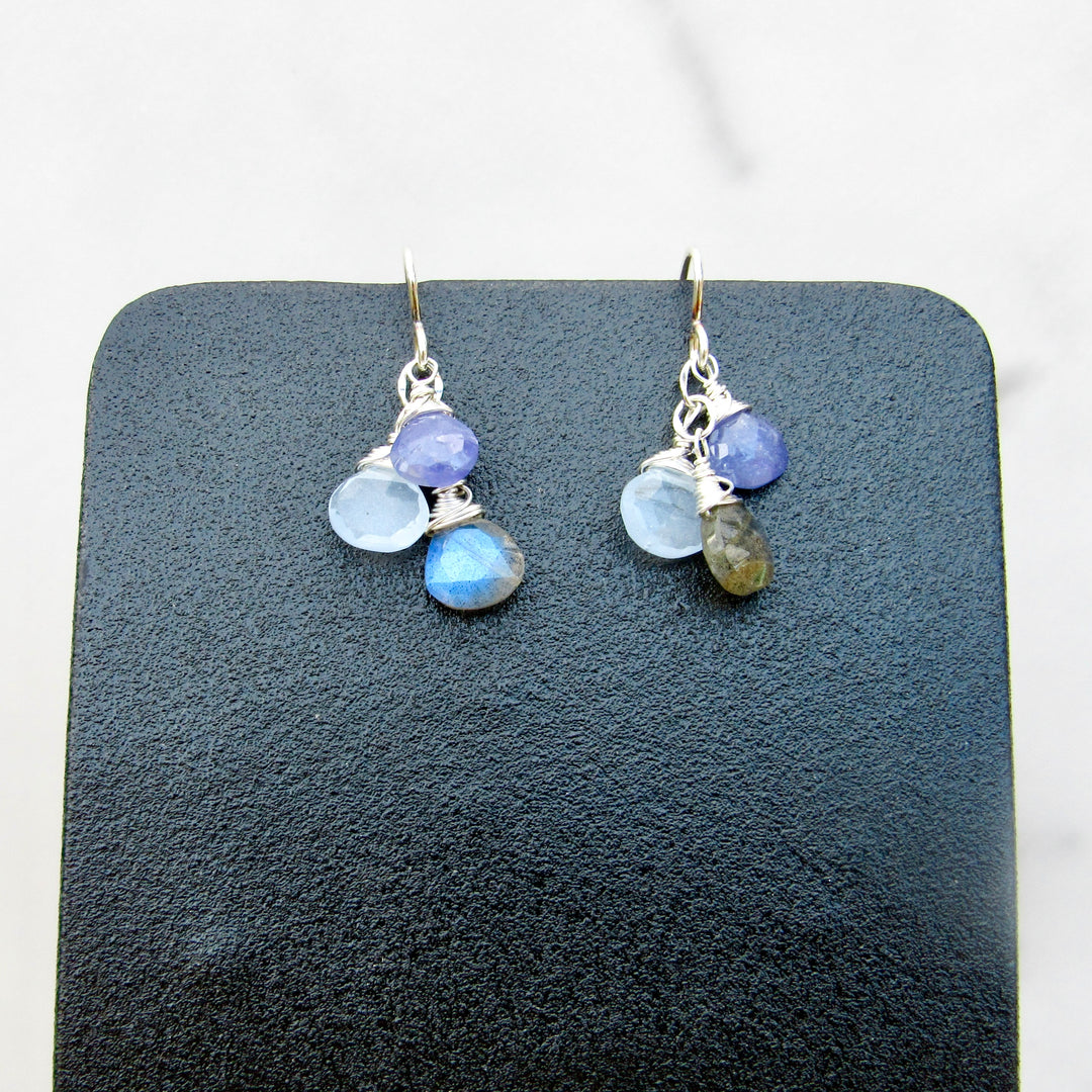 Gemstone Triplet Earrings