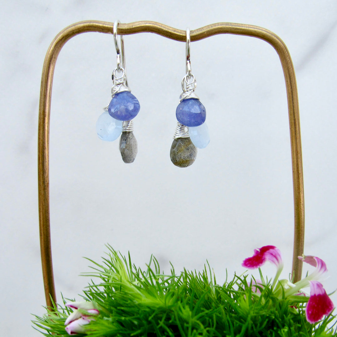 Gemstone Triplet Earrings