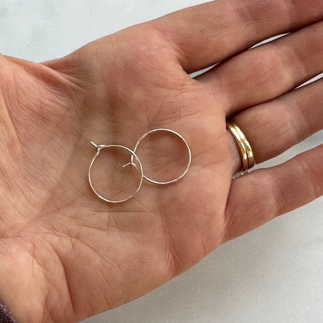 Delicate Silver Hoop Earrings in Multiple Sizes
