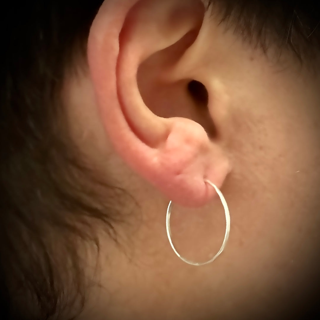 Delicate Silver Hoop Earrings in Multiple Sizes