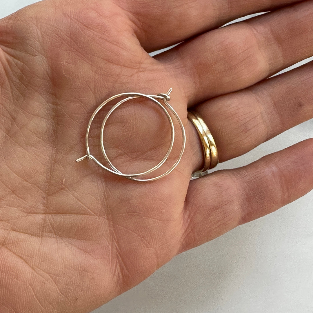Delicate Silver Hoop Earrings in Multiple Sizes