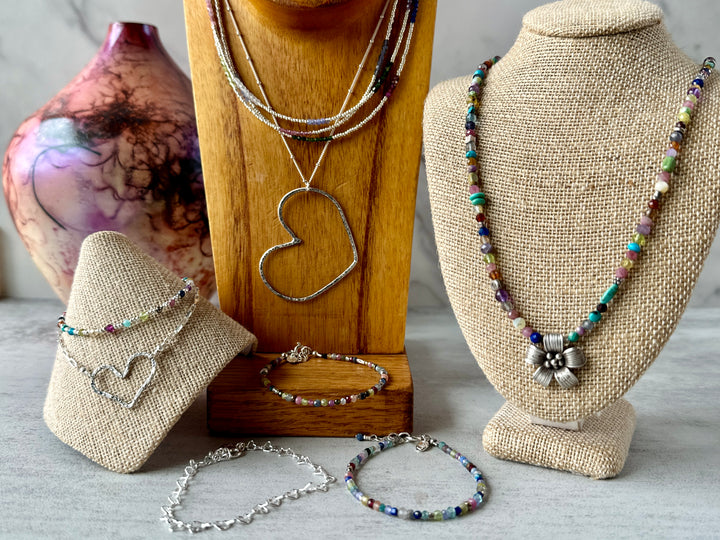 Long Gemstone Wrap Necklace