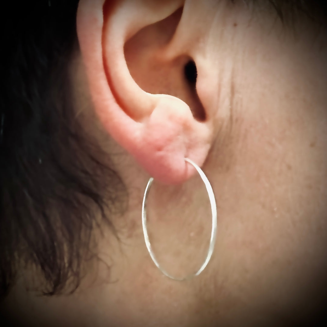 Delicate Silver Hoop Earrings in Multiple Sizes