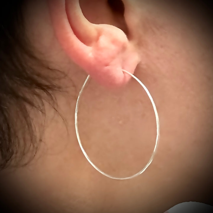 Delicate Silver Hoop Earrings in Multiple Sizes