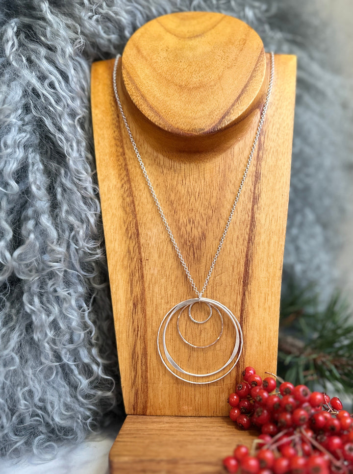 Gold in Silver Circles Necklace