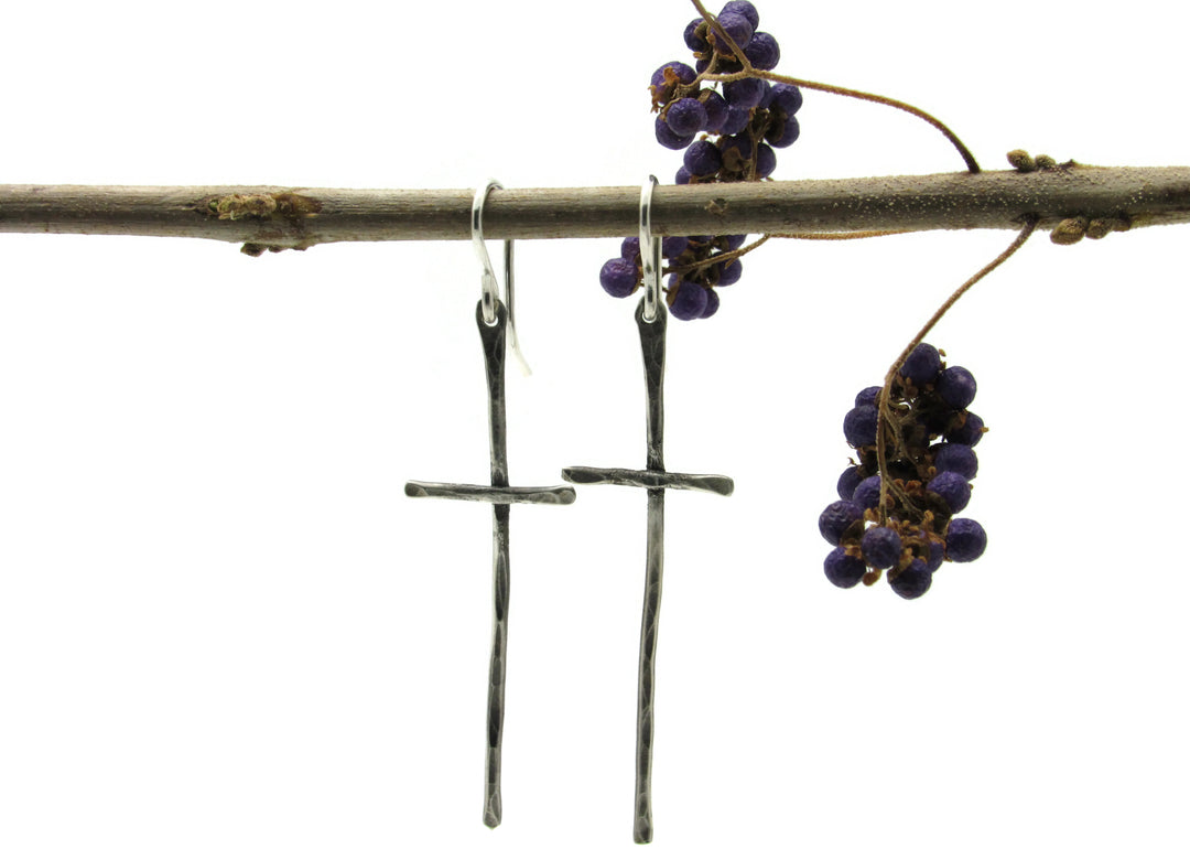 Rustic Cross Earrings in Multiple Sizes