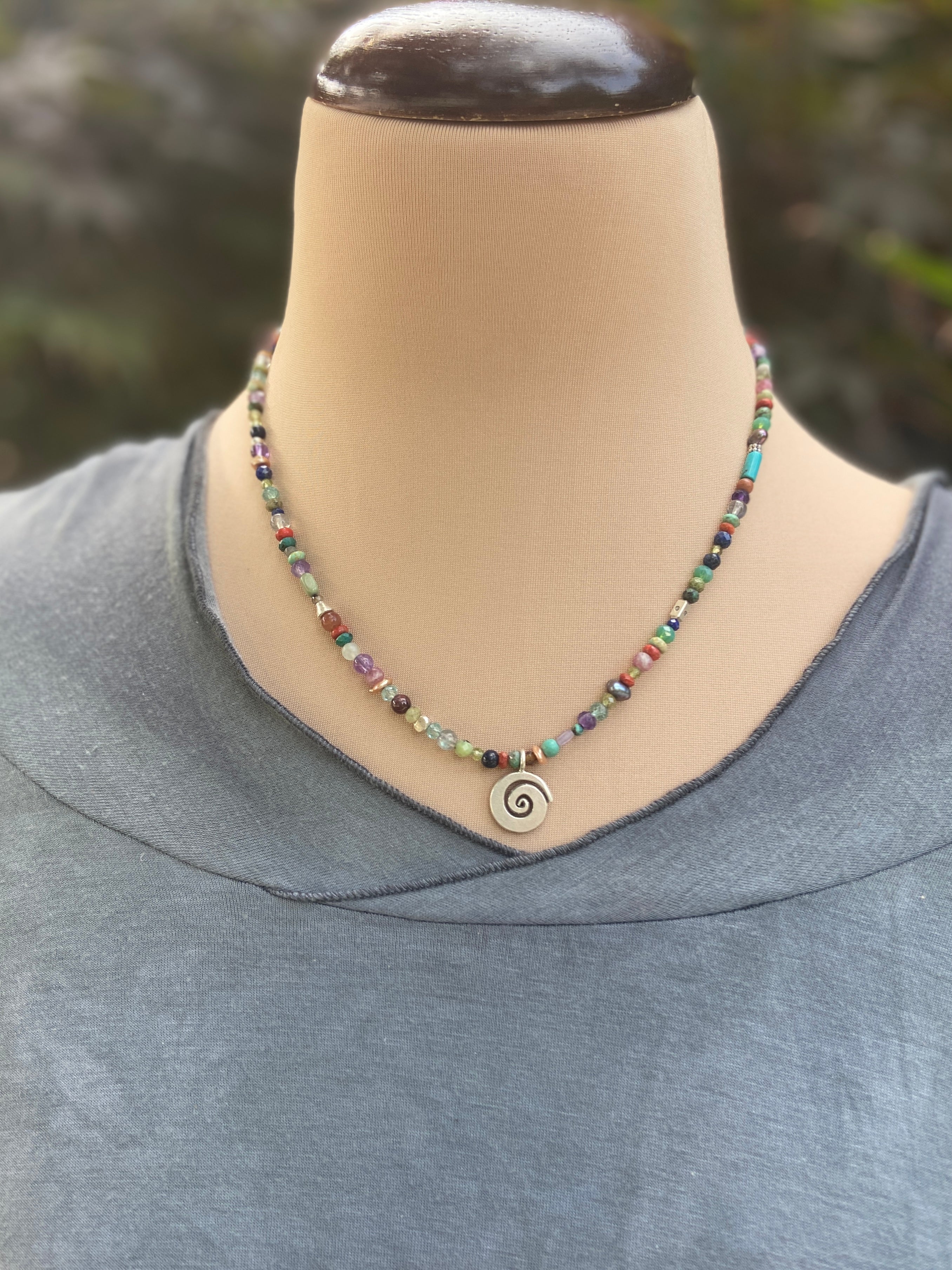 Rainbow Spiral Necklace