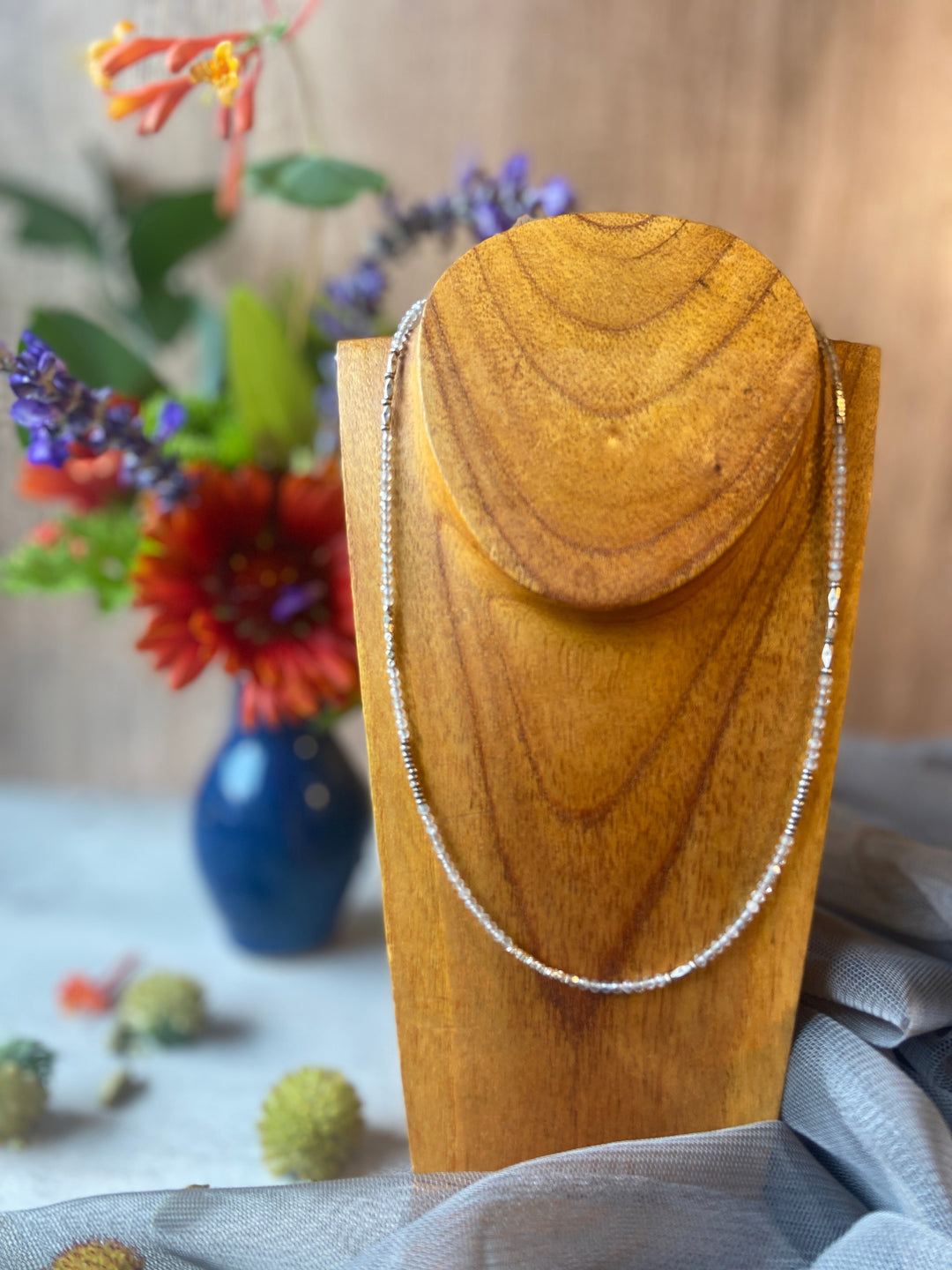 Tiny Stone Choker Necklace