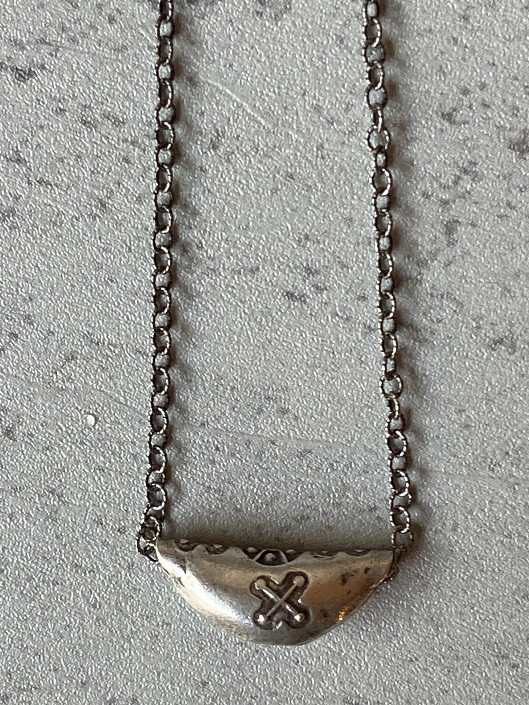 Folded Silver Charm Necklace
