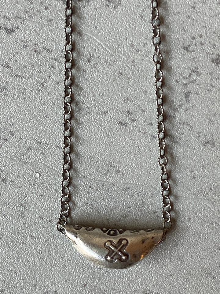 Folded Silver Charm Necklace