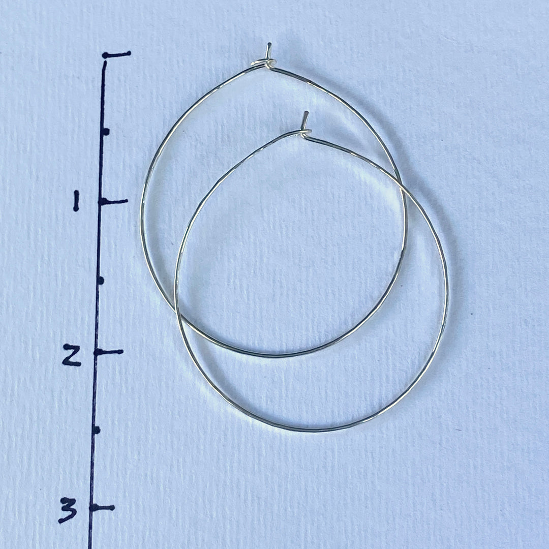 Delicate Silver Hoop Earrings in Multiple Sizes