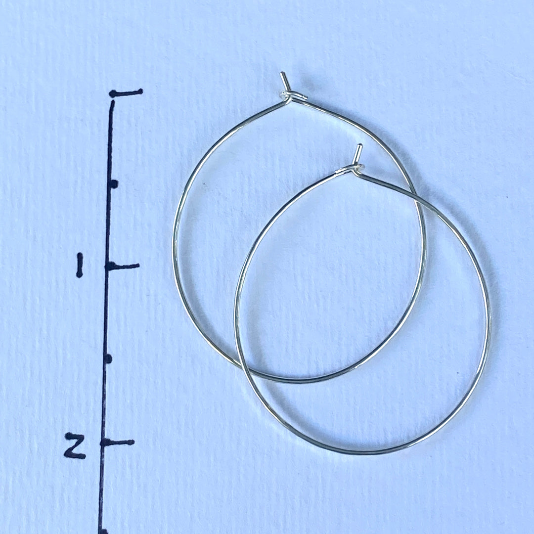 Delicate Silver Hoop Earrings in Multiple Sizes