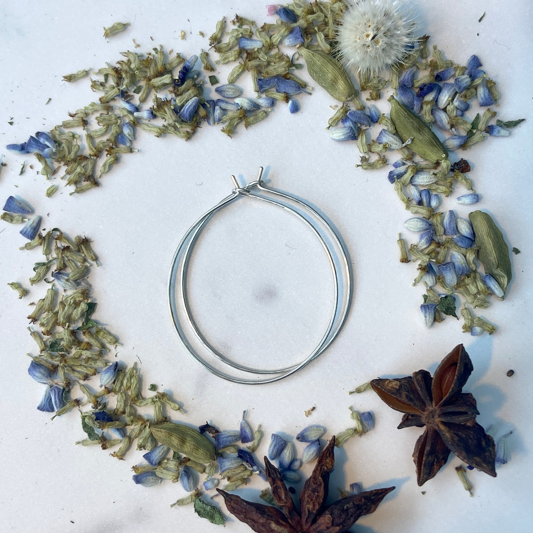 Delicate Silver Hoop Earrings in Multiple Sizes
