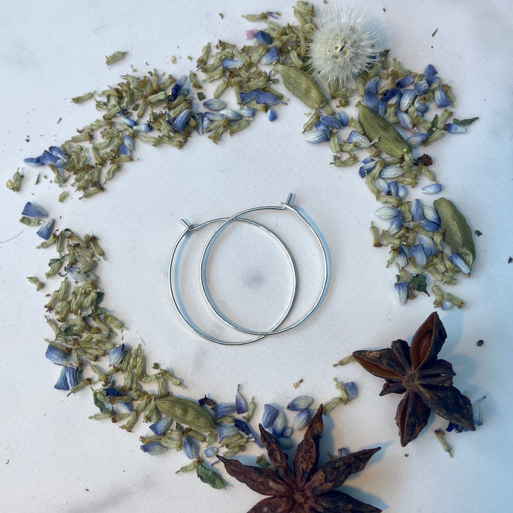 Delicate Silver Hoop Earrings in Multiple Sizes