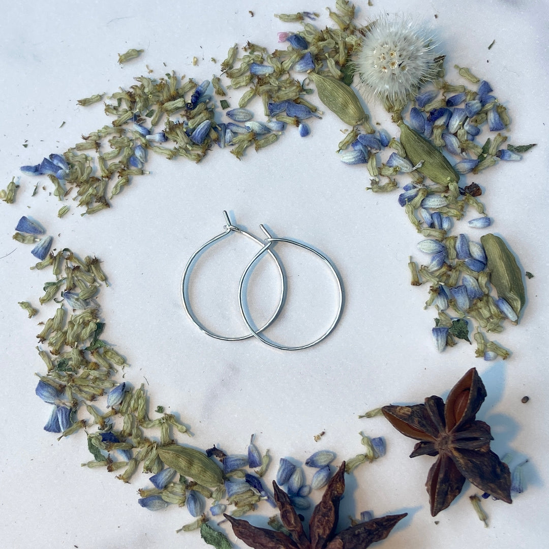 Delicate Silver Hoop Earrings in Multiple Sizes