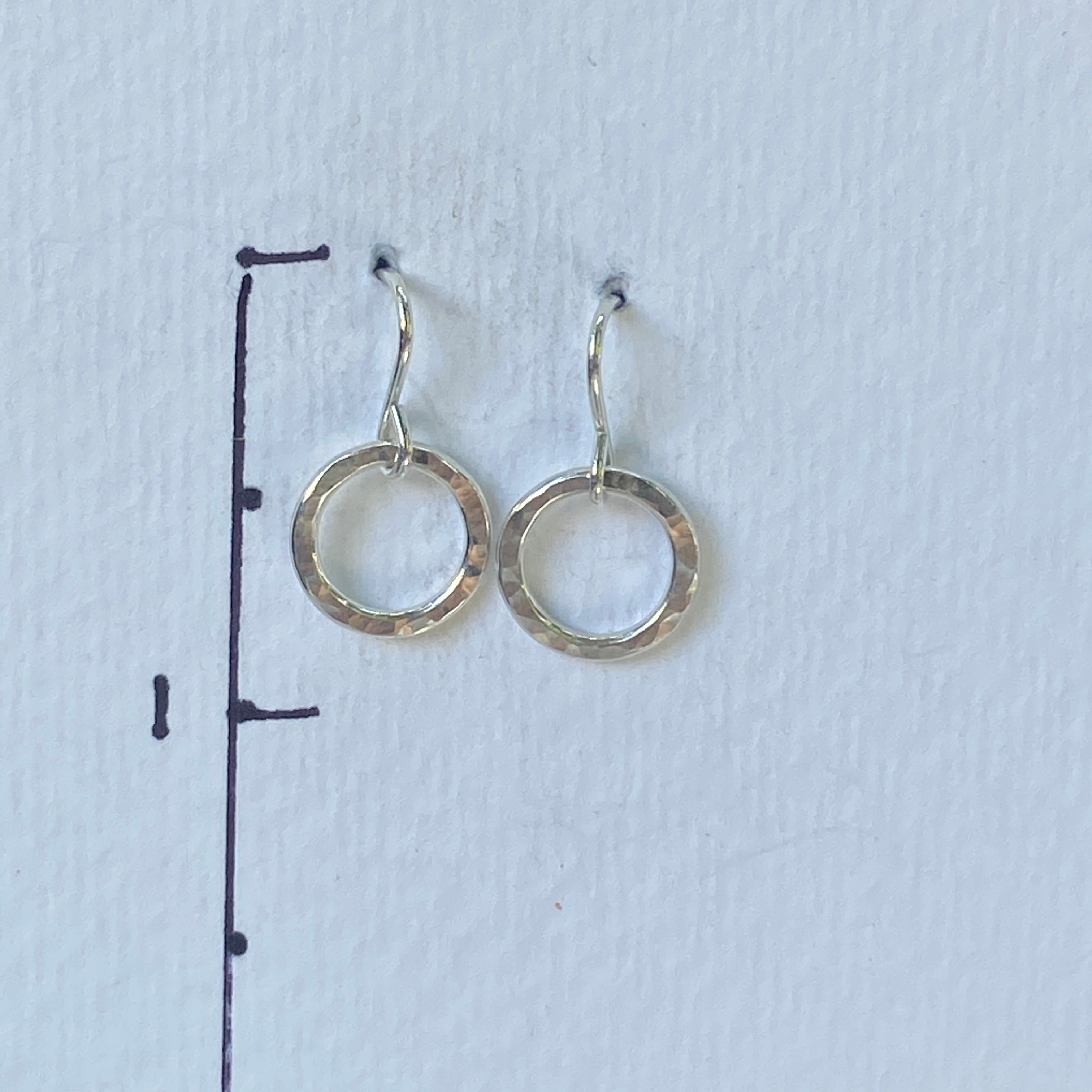 Pounded Circle Earrings in Four Sizes