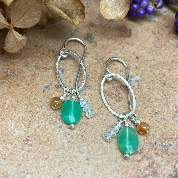 Three Stone Marquis Earrings