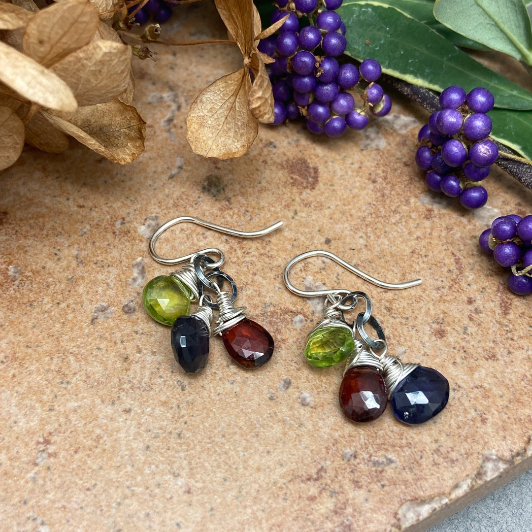 Gemstone Triplet Earrings