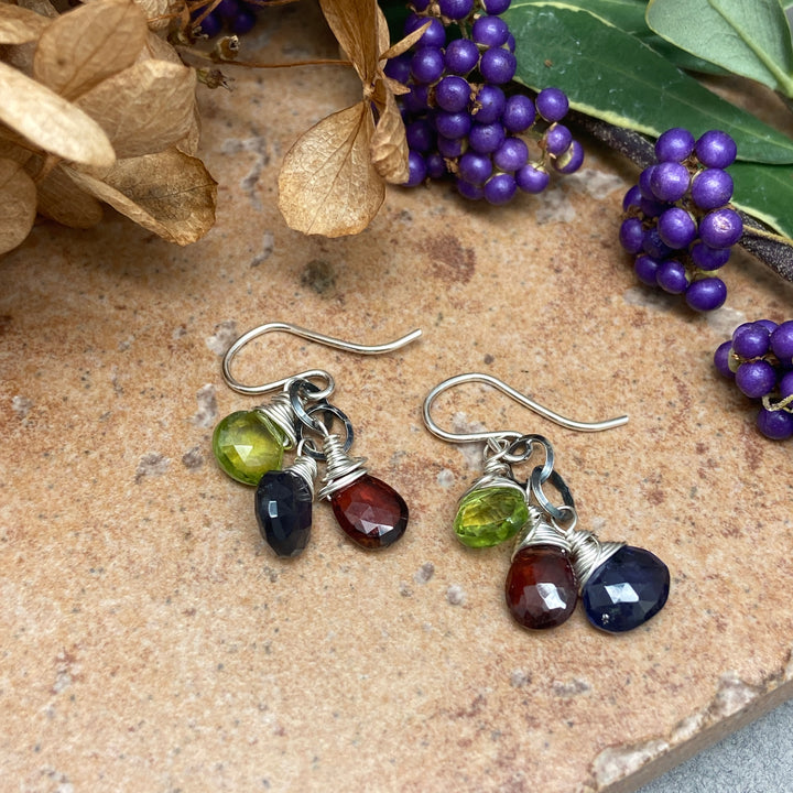 Gemstone Triplet Earrings