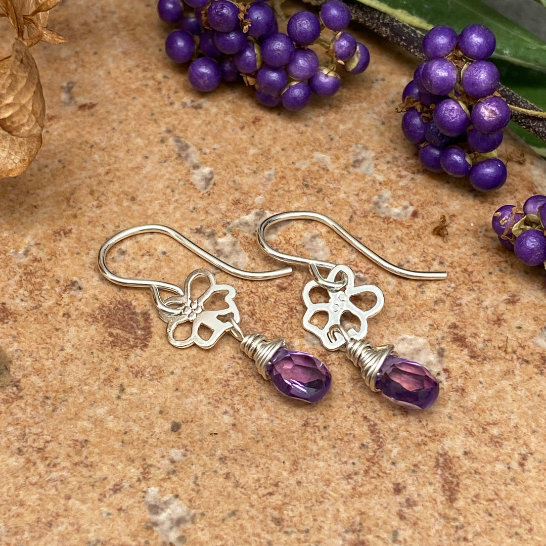 Gemstone Flower Earrings