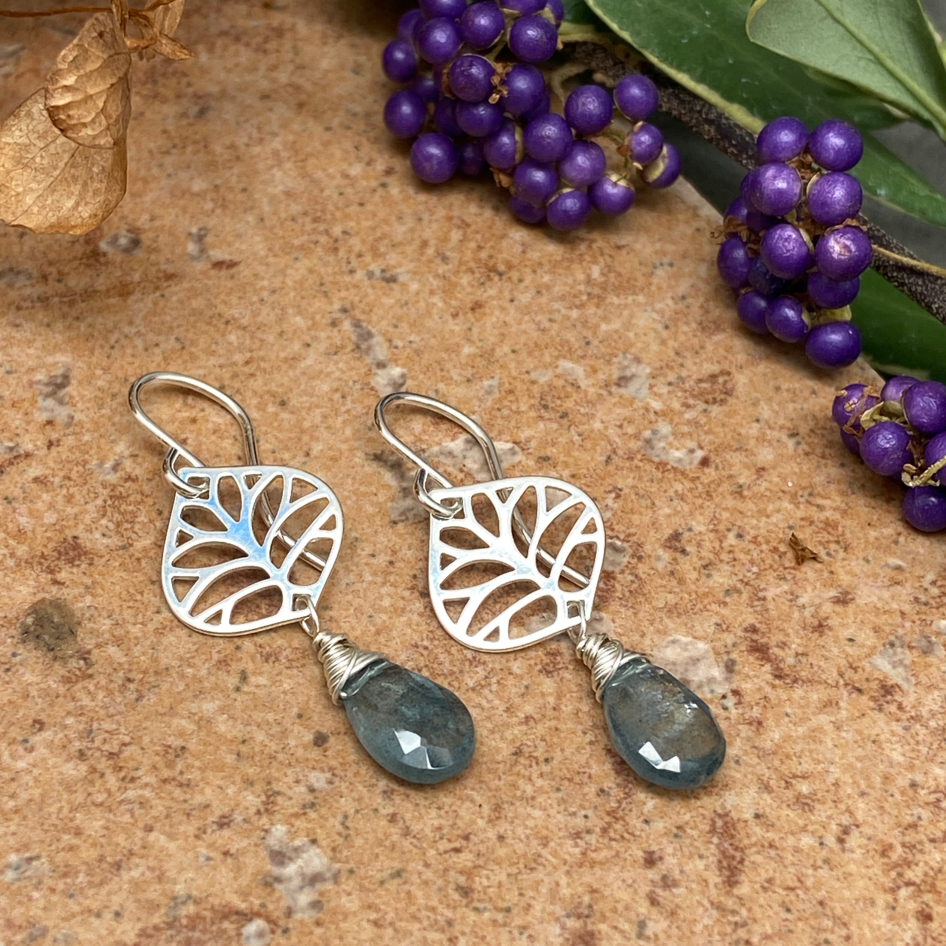 Aqua Tree Earrings